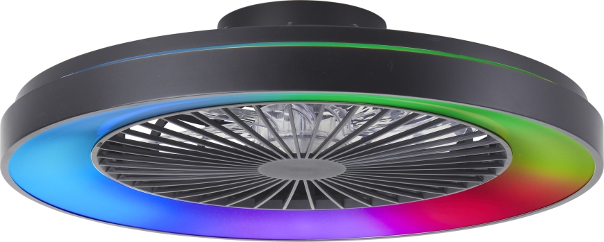 Brilliant - LED RGBW Prigušivi stropni ventilator MAZZARO LED/24W/230V 3000-6500K pr. 58 cm crna + daljinski upravljač