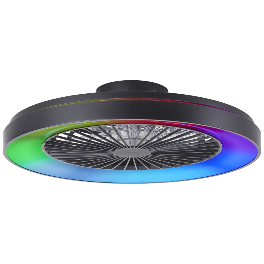 Brilliant - LED RGBW Prigušivi stropni ventilator MAZZARO LED/24W/230V 3000-6500K pr. 58 cm crna + daljinski upravljač