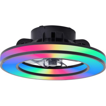 Brilliant - LED RGBW Prigušivi stropni ventilator MONDELLO LED/26W/230V 2700-6500K pr. 41 cm crna + daljinski upravljač