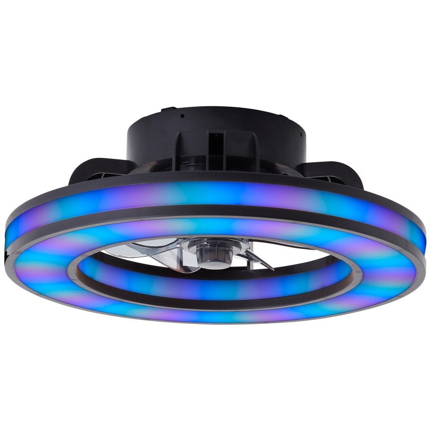 Brilliant - LED RGBW Prigušivi stropni ventilator MONDELLO LED/26W/230V 2700-6500K pr. 41 cm crna + daljinski upravljač