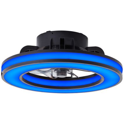 Brilliant - LED RGBW Prigušivi stropni ventilator MONDELLO LED/26W/230V 2700-6500K pr. 41 cm crna + daljinski upravljač