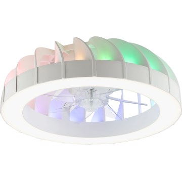 Brilliant - LED RGBW Prigušivi stropni ventilator sa svjetlom FANORA LED/30W/230V 2700-6500K pr. 46 cm bijela + daljinski upravljač