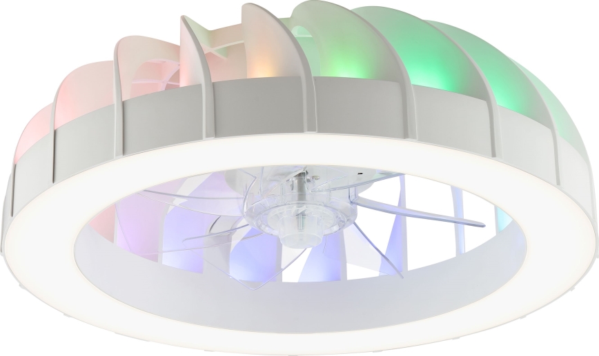 Brilliant - LED RGBW Prigušivi stropni ventilator sa svjetlom FANORA LED/30W/230V 2700-6500K pr. 46 cm bijela + daljinski upravljač