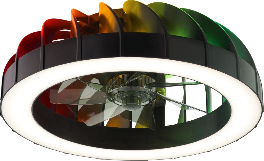 Brilliant - LED RGBW Prigušivi stropni ventilator sa svjetlom FANORA LED/30W/230V 2700-6500K pr. 46 cm crna + daljinski upravljač