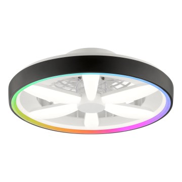 Brilliant - LED RGBW Prigušivi stropni ventilator sa svjetlom GAIANO LED/48W/230V 2700-6500K crna + daljinski upravljač
