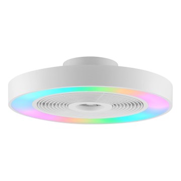 Brilliant - LED RGBW prigušivo stropno svjetlo s ventilatorom CATANIA LED/37W/230V 2700-6500K Ø 48,6 cm bijela + daljinski upravljač