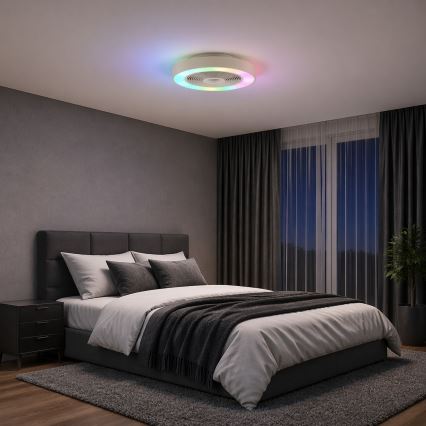 Brilliant - LED RGBW stropno svjetlo s ventilatorom, s mogućnošću prigušivanja CATANIA LED/37W/230V 2700-6500K pr. 48,6 cm bež + daljinski upravljač
