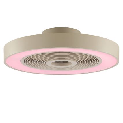 Brilliant - LED RGBW stropno svjetlo s ventilatorom, s mogućnošću prigušivanja CATANIA LED/37W/230V 2700-6500K pr. 48,6 cm bež + daljinski upravljač