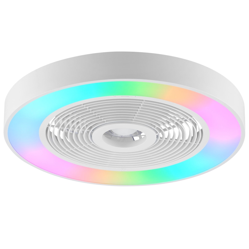 Brilliant - LED RGBW prigušivo stropno svjetlo s ventilatorom CATANIA LED/37W/230V 2700-6500K Ø 48,6 cm bijela + daljinski upravljač