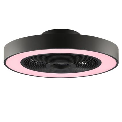 Brilliant - LED RGBW stropna svjetiljka s ventilatorom CATANIA, s mogućnošću prigušivanja LED/37W/230V 2700-6500K Ø 48,6 cm crna + daljinski upravljač
