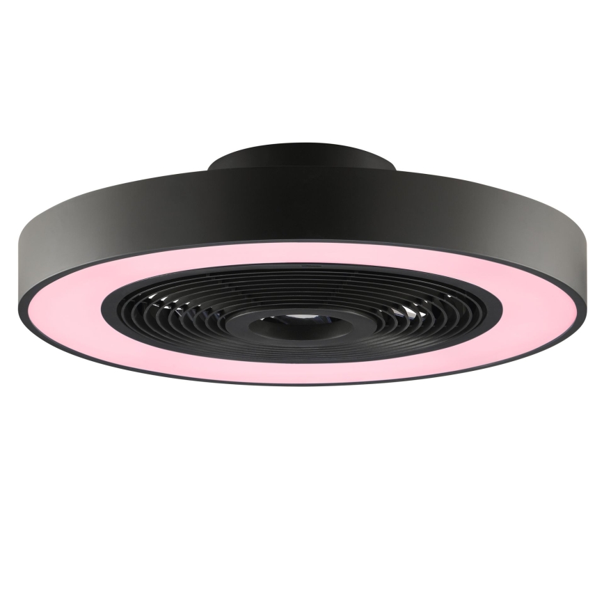 Brilliant - LED RGBW stropna svjetiljka s ventilatorom CATANIA, s mogućnošću prigušivanja LED/37W/230V 2700-6500K Ø 48,6 cm crna + daljinski upravljač