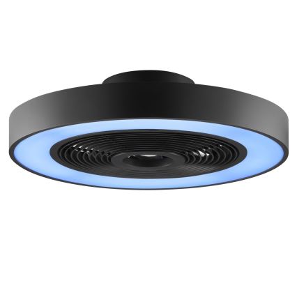 Brilliant - LED RGBW stropna svjetiljka s ventilatorom CATANIA, s mogućnošću prigušivanja LED/37W/230V 2700-6500K Ø 48,6 cm crna + daljinski upravljač