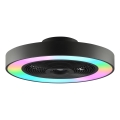 Brilliant - LED RGBW stropna svjetiljka s ventilatorom CATANIA, s mogućnošću prigušivanja LED/37W/230V 2700-6500K Ø 48,6 cm crna + daljinski upravljač