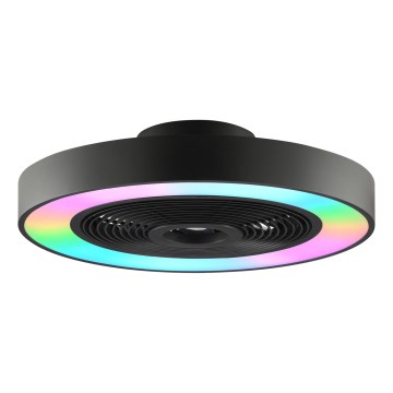 Brilliant - LED RGBW stropna svjetiljka s ventilatorom CATANIA, s mogućnošću prigušivanja LED/37W/230V 2700-6500K Ø 48,6 cm crna + daljinski upravljač