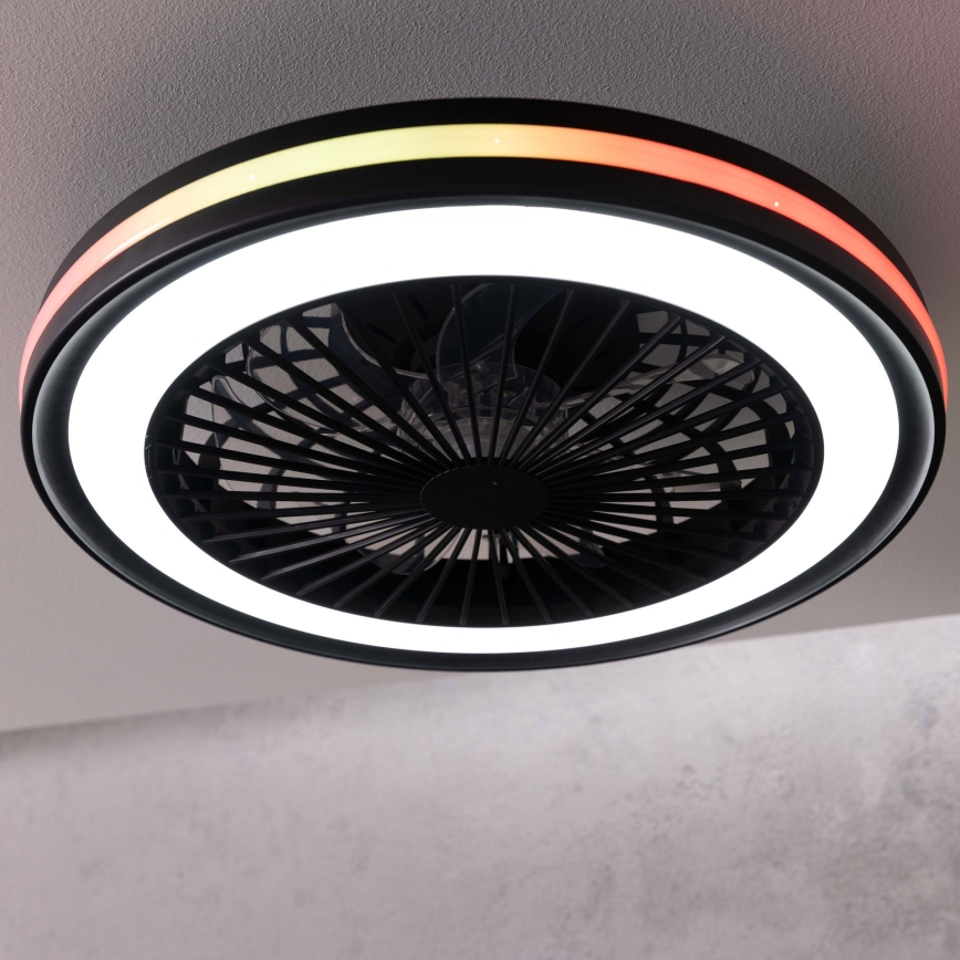 Brilliant - LED RGBW prigušivo stropno svjetlo s ventilatorom PALMERO LED/40W/230V 2700-6500K pr. 46,6 cm bež + daljinski upravljač