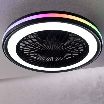 Brilliant - LED RGBW prigušivo stropno svjetlo s ventilatorom PALMERO LED/40W/230V 2700-6500K pr. 46,6 cm bež + daljinski upravljač