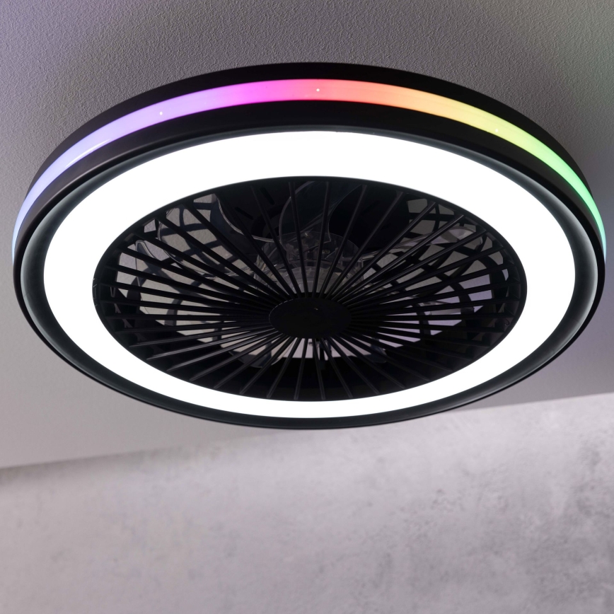 Brilliant - LED RGBW prigušivo stropno svjetlo s ventilatorom PALMERO LED/40W/230V 2700-6500K pr. 46,6 cm bež + daljinski upravljač