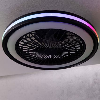 Brilliant - LED RGBW prigušivo stropno svjetlo s ventilatorom PALMERO LED/40W/230V 2700-6500K pr. 46,6 cm bež + daljinski upravljač