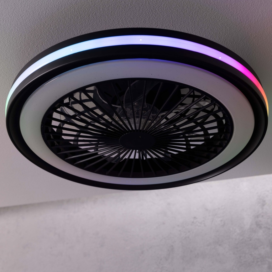 Brilliant - LED RGBW prigušivo stropno svjetlo s ventilatorom PALMERO LED/40W/230V 2700-6500K pr. 46,6 cm bež + daljinski upravljač
