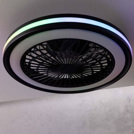 Brilliant - LED RGBW prigušivo stropno svjetlo s ventilatorom PALMERO LED/40W/230V 2700-6500K pr. 46,6 cm bež + daljinski upravljač