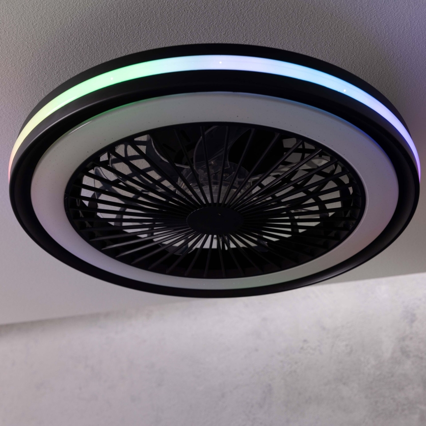 Brilliant - LED RGBW prigušivo stropno svjetlo s ventilatorom PALMERO LED/40W/230V 2700-6500K pr. 46,6 cm bež + daljinski upravljač