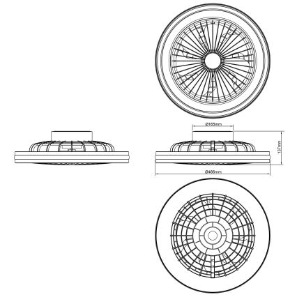 Brilliant - LED RGBW prigušivo stropno svjetlo s ventilatorom PALMERO LED/40W/230V 2700-6500K pr. 46,6 cm bež + daljinski upravljač