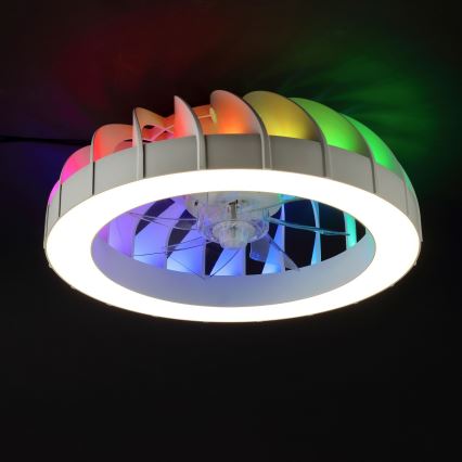 Brilliant - LED RGBW Prigušivi stropni ventilator sa svjetlom FANORA LED/30W/230V 2700-6500K pr. 46 cm bijela + daljinski upravljač
