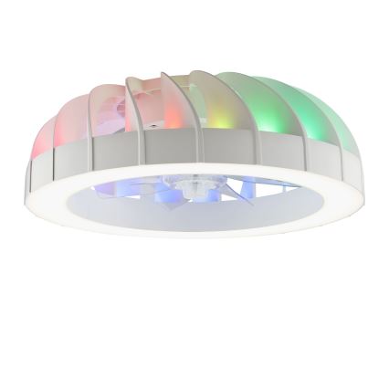 Brilliant - LED RGBW Prigušivi stropni ventilator sa svjetlom FANORA LED/30W/230V 2700-6500K pr. 46 cm bijela + daljinski upravljač