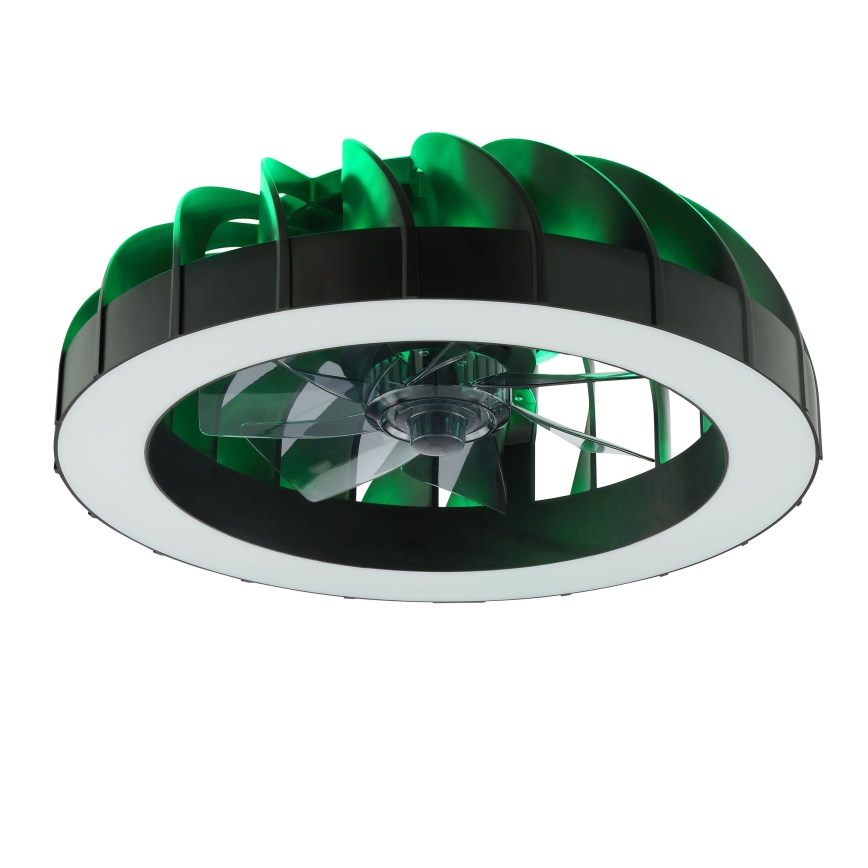 Brilliant - LED RGBW Prigušivi stropni ventilator sa svjetlom FANORA LED/30W/230V 2700-6500K pr. 46 cm crna + daljinski upravljač