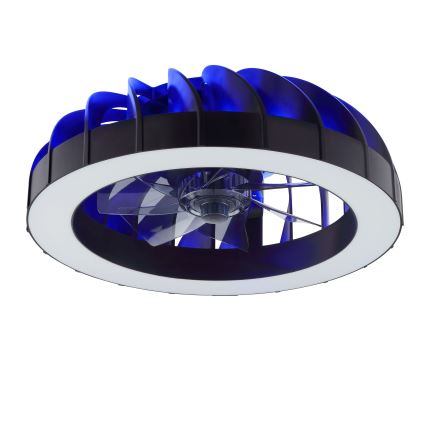 Brilliant - LED RGBW Prigušivi stropni ventilator sa svjetlom FANORA LED/30W/230V 2700-6500K pr. 46 cm crna + daljinski upravljač