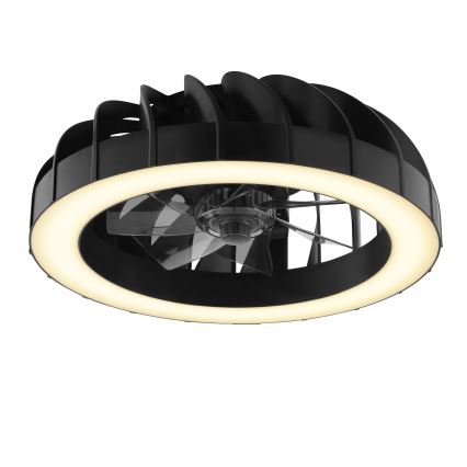 Brilliant - LED RGBW Prigušivi stropni ventilator sa svjetlom FANORA LED/30W/230V 2700-6500K pr. 46 cm crna + daljinski upravljač