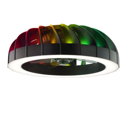 Brilliant - LED RGBW Prigušivi stropni ventilator sa svjetlom FANORA LED/30W/230V 2700-6500K pr. 46 cm crna + daljinski upravljač