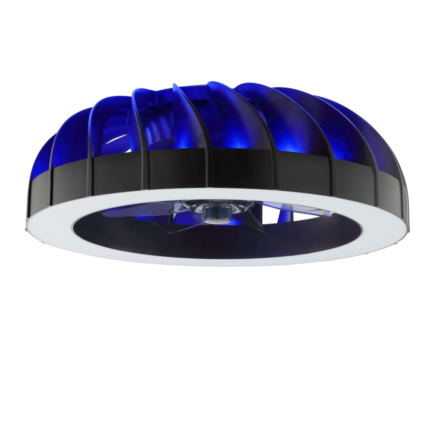 Brilliant - LED RGBW Prigušivi stropni ventilator sa svjetlom FANORA LED/30W/230V 2700-6500K pr. 46 cm crna + daljinski upravljač