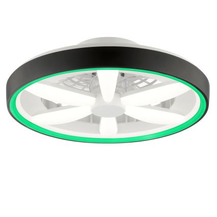 Brilliant - LED RGBW Prigušivi stropni ventilator sa svjetlom GAIANO LED/48W/230V 2700-6500K crna + daljinski upravljač