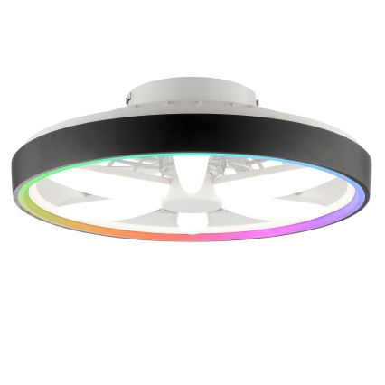 Brilliant - LED RGBW Prigušivi stropni ventilator sa svjetlom GAIANO LED/48W/230V 2700-6500K crna + daljinski upravljač