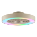Brilliant - LED RGBW stropno svjetlo s ventilatorom, s mogućnošću prigušivanja CATANIA LED/37W/230V 2700-6500K pr. 48,6 cm bež + daljinski upravljač