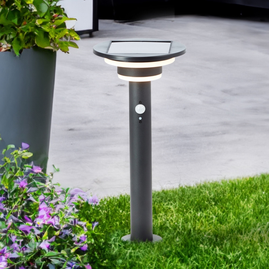 Brilliant - LED Solarna lampa sa senzorom GARVINA LED/3W/3,7V 45 cm IP44 crna