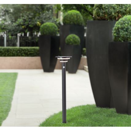 Brilliant - LED Solarna lampa sa senzorom GARVINA LED/3W/3,7V 85 cm IP44 crna