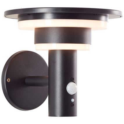 Brilliant - LED Solarna zidna svjetiljka sa senzorom GARVINA LED/3W/3,7V 2000 mAh IP44 crna