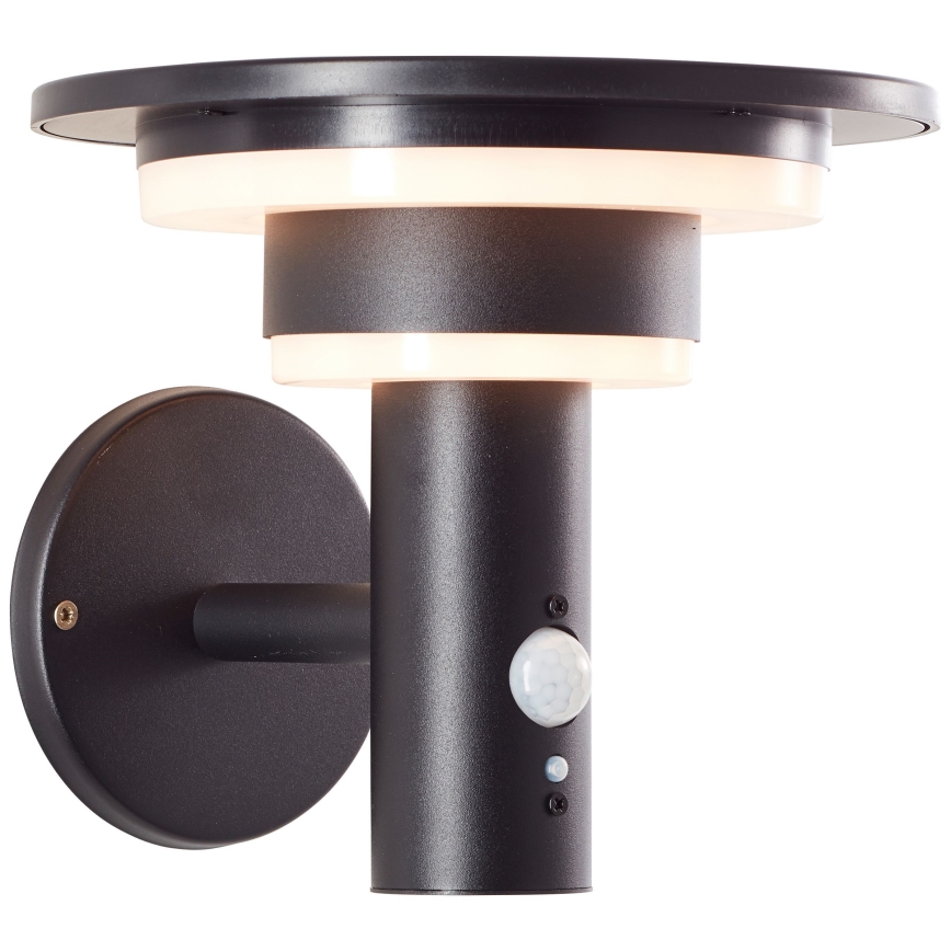 Brilliant - LED Solarna zidna svjetiljka sa senzorom GARVINA LED/3W/3,7V 2000 mAh IP44 crna