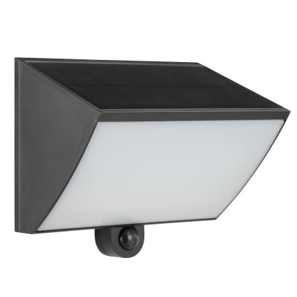 Brilliant - LED solarno zidno svjetlo s senzorom SIERRA LED/6W/3,7V 2700/4000/6500K 2000 mAh IP54 crno