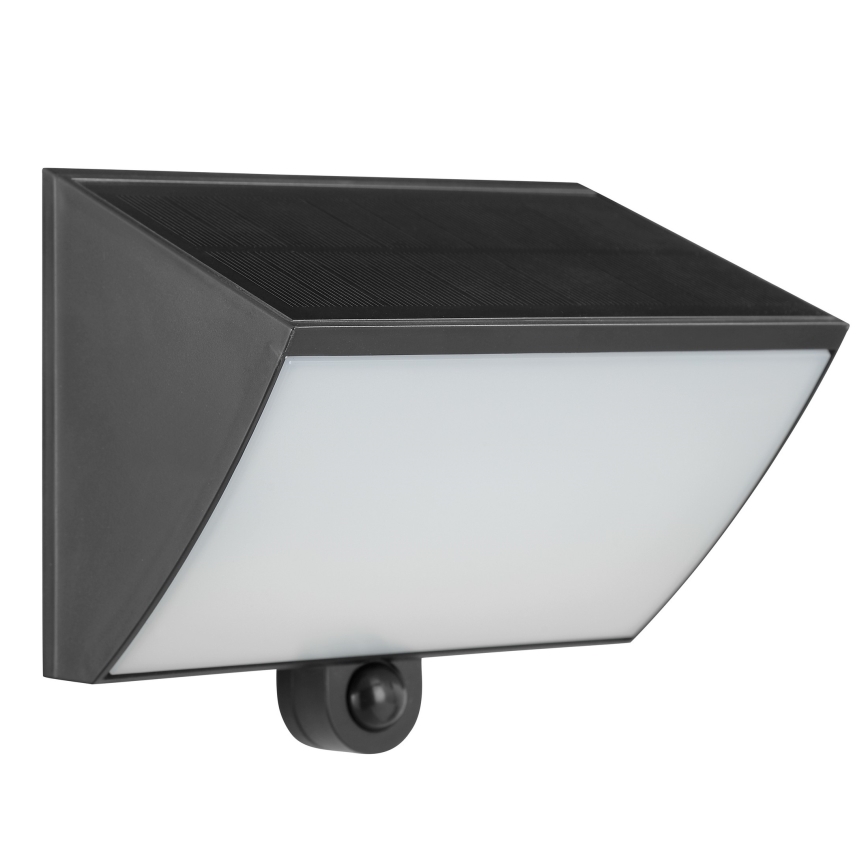 Brilliant - LED solarno zidno svjetlo s senzorom SIERRA LED/6W/3,7V 2700/4000/6500K 2000 mAh IP54 crno
