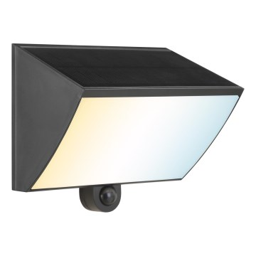Brilliant - LED solarno zidno svjetlo s senzorom SIERRA LED/6W/3,7V 2700/4000/6500K 2000 mAh IP54 crno