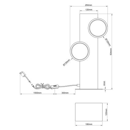 Brilliant - LED Stolna lampa CHEESY LED/12W/230V bor - FSC certificirano