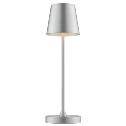 Brilliant - ELORA vanjska stolna LED lampa, punjiva, s dodirnim upravljanjem i funkcijom prigušenja, 2,5W/5V, 2700K, 2600 mAh, IP44, srebrna