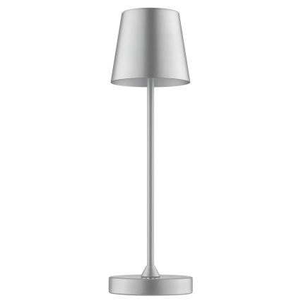 Brilliant - ELORA vanjska stolna LED lampa, punjiva, s dodirnim upravljanjem i funkcijom prigušenja, 2,5W/5V, 2700K, 2600 mAh, IP44, srebrna