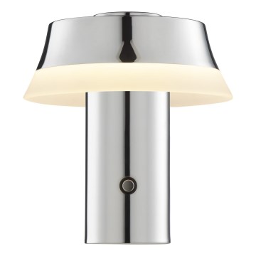 Brilliant - LED stolna lampa KINICH s punjivom baterijom, dodirnim upravljanjem i podesivom svjetlinom LED/2,5W/5V 2700K 2600 mAh sjajni krom