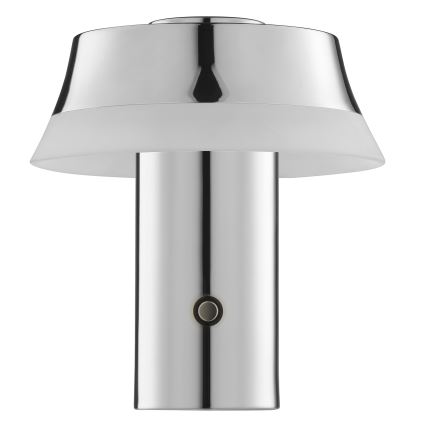 Brilliant - LED stolna lampa KINICH s punjivom baterijom, dodirnim upravljanjem i podesivom svjetlinom LED/2,5W/5V 2700K 2600 mAh sjajni krom
