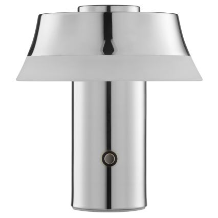 Brilliant - LED stolna lampa KINICH s punjivom baterijom, dodirnim upravljanjem i podesivom svjetlinom LED/2,5W/5V 2700K 2600 mAh sjajni krom