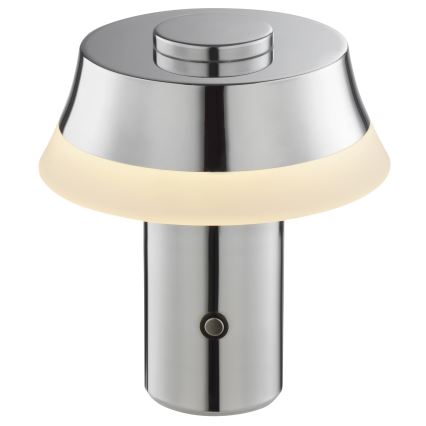 Brilliant - LED stolna lampa KINICH s punjivom baterijom, dodirnim upravljanjem i podesivom svjetlinom LED/2,5W/5V 2700K 2600 mAh sjajni krom